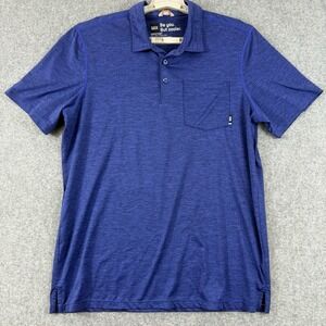 SAXX Short Sleeve Polo DropTemp All Day Cooling Performance Stretch Men's M Blue